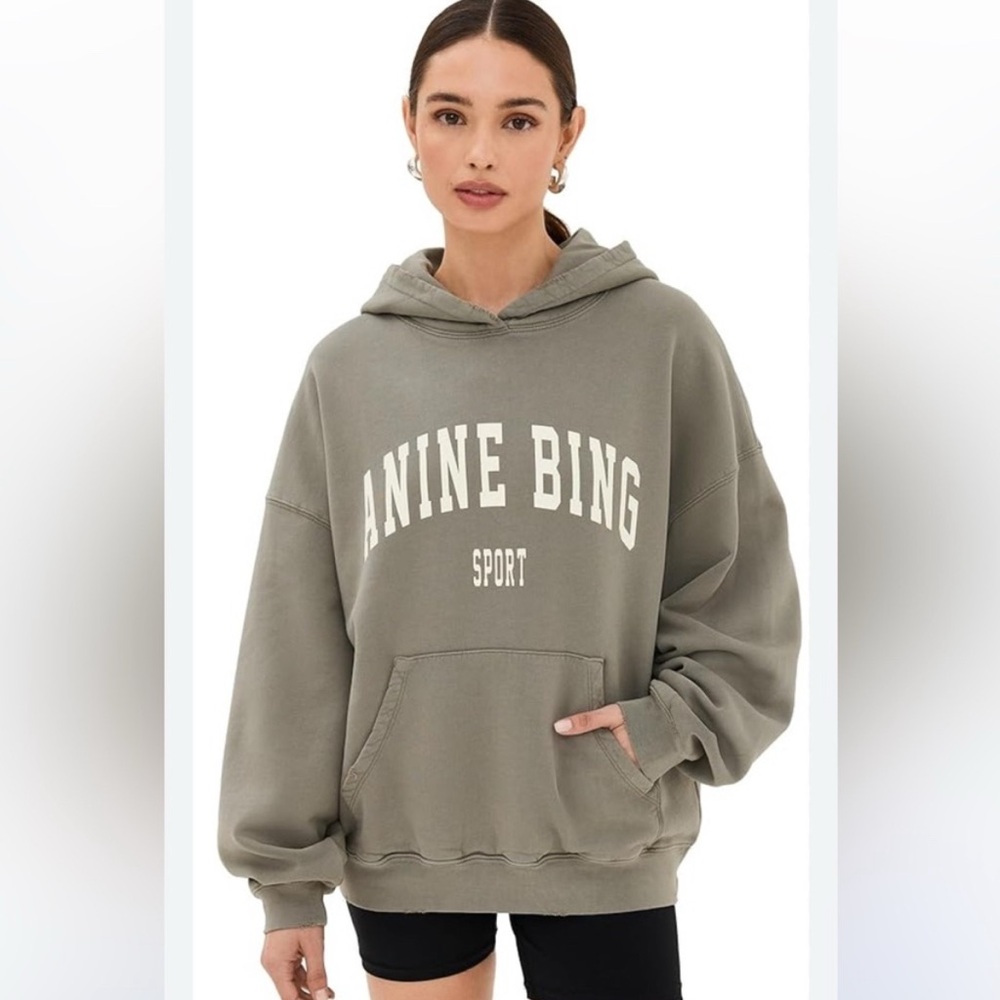 Anine Bing Sport Hoodie in Khaki